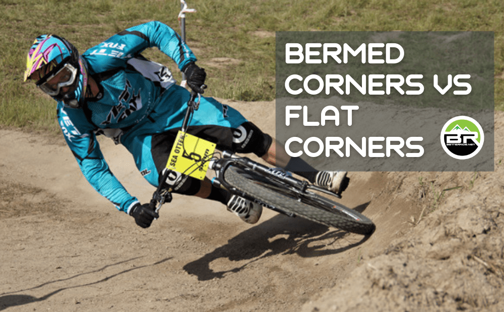 Aaron Gwin cornering on a berm with outside foot down.