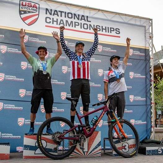 Cody and Mich on podium at Enduro National Championship in Winter Park 2021